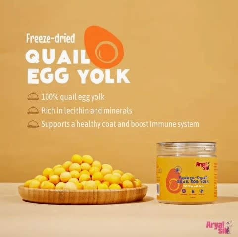 Arya Sit Freeze-Dried Quail Egg Yolks for Dogs or Cats