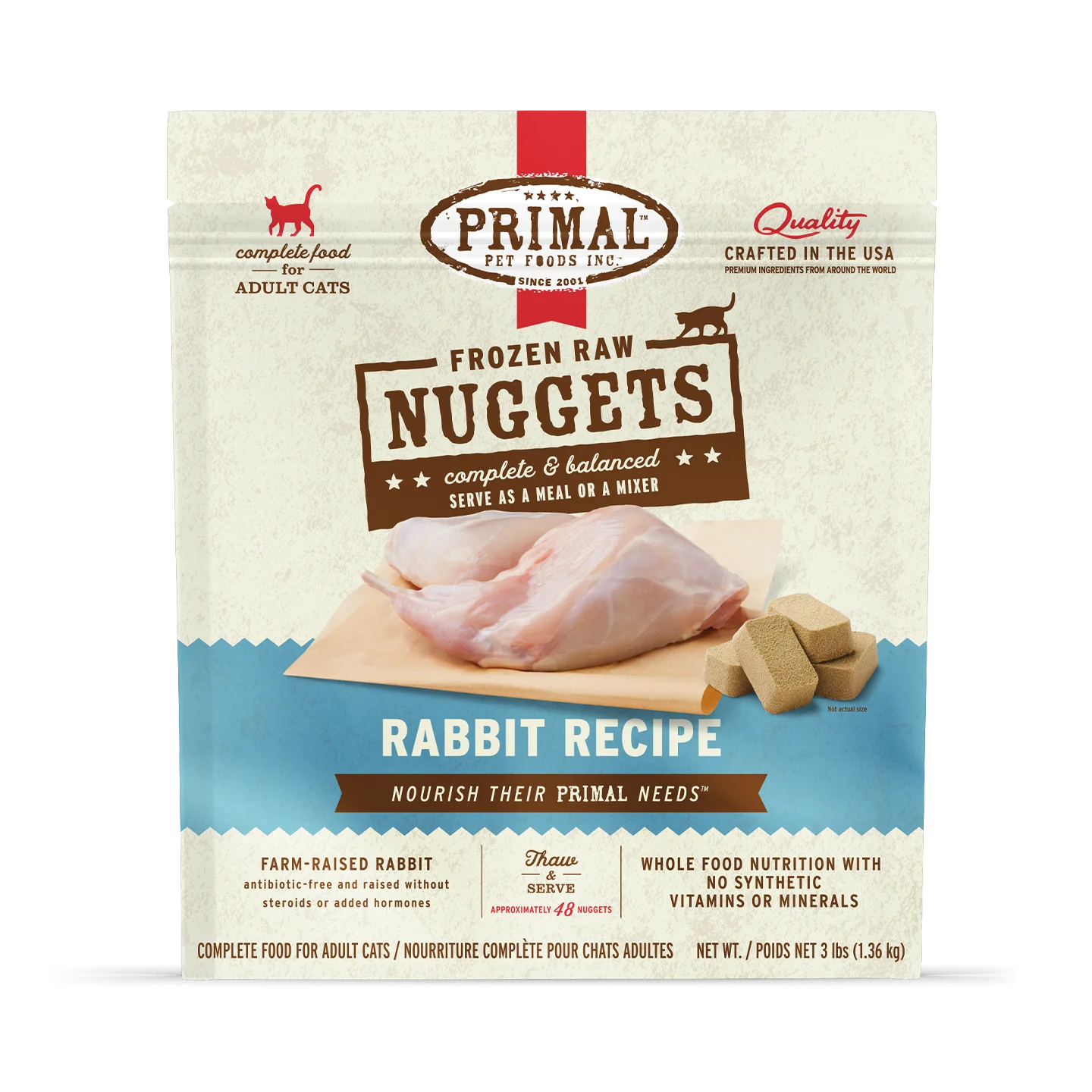 Primal Frozen Raw Nuggets Cat Food Rabbit Recipe