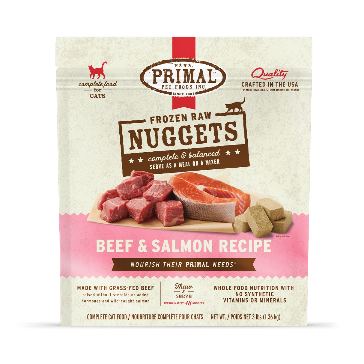 Primal Frozen Raw 3LB Nuggets Cat Food