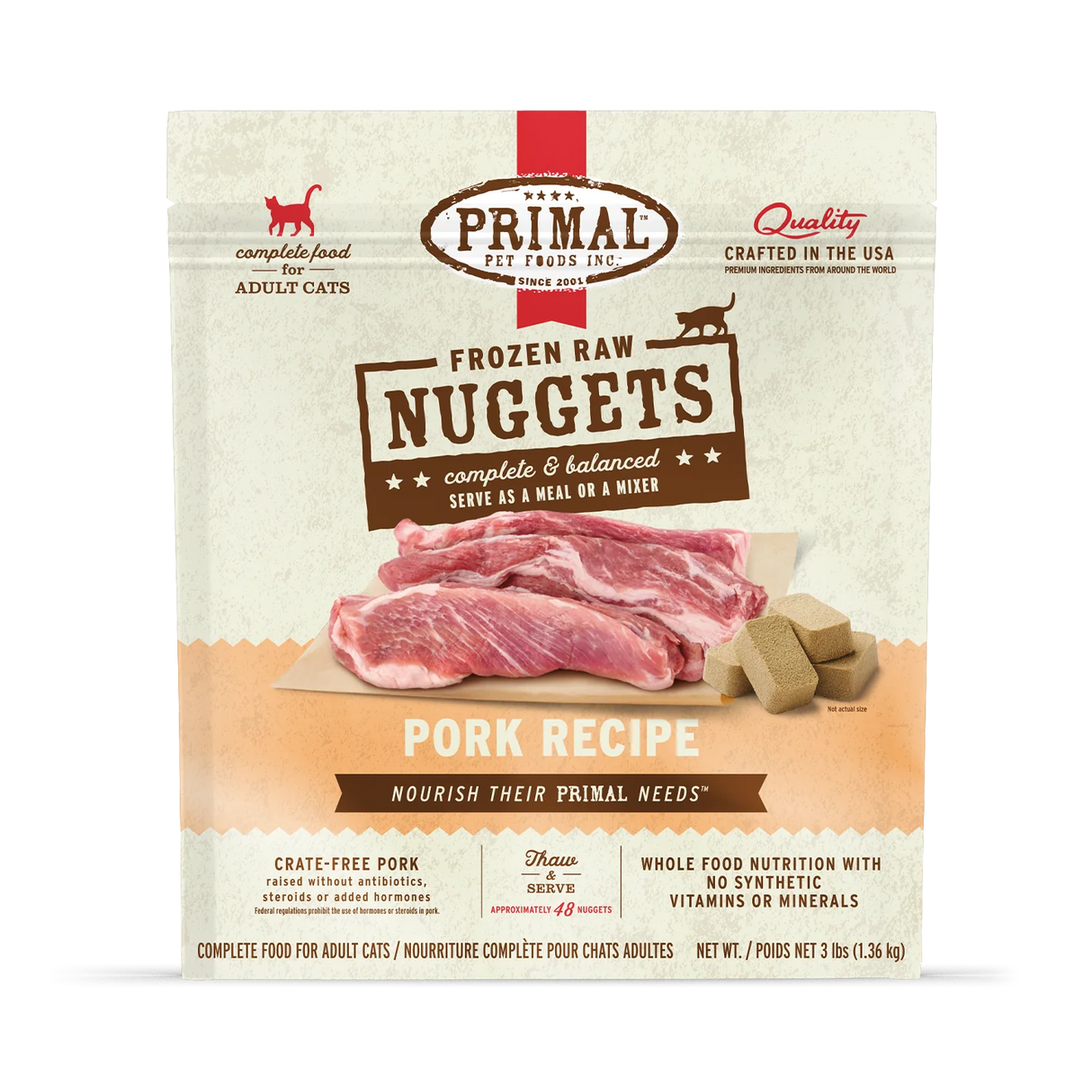 Primal Frozen Raw 3LB Nuggets Cat Food