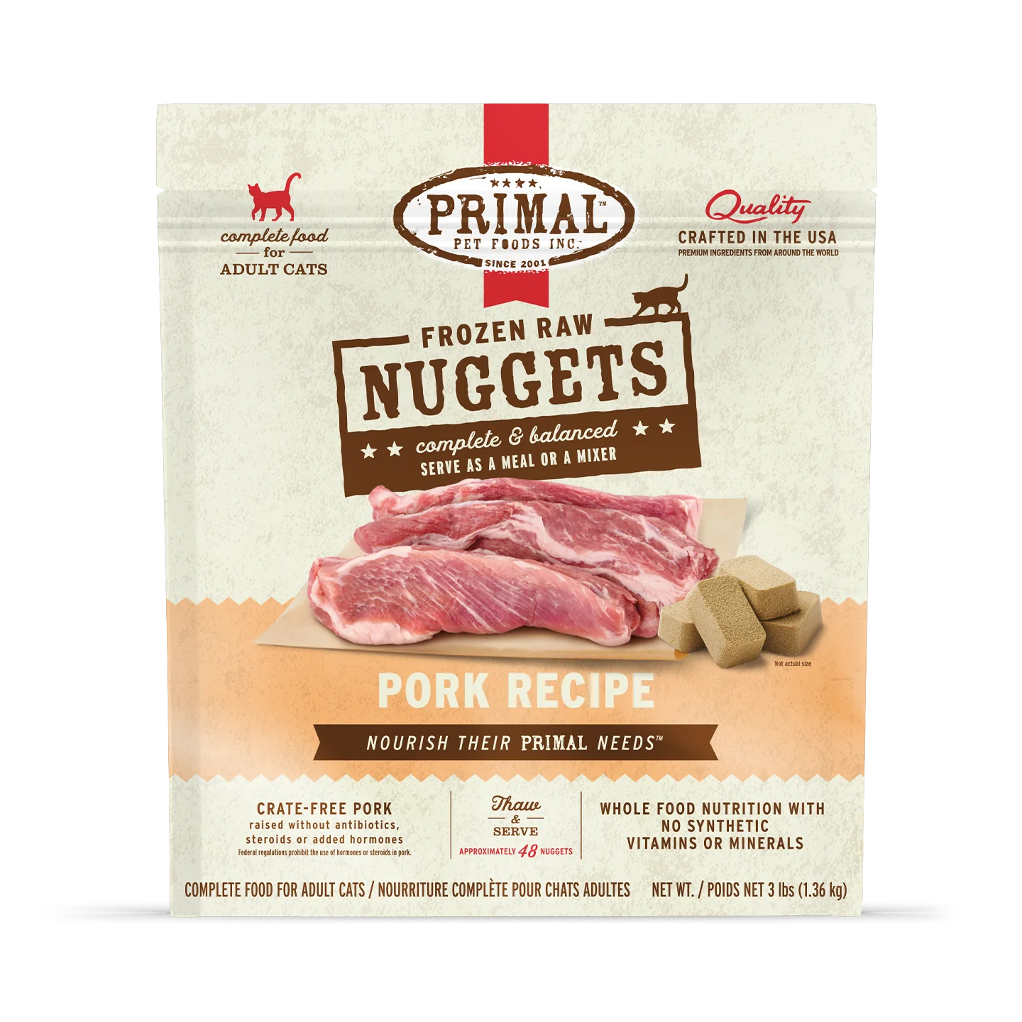 Primal Frozen Raw 3LB Nuggets Cat Food