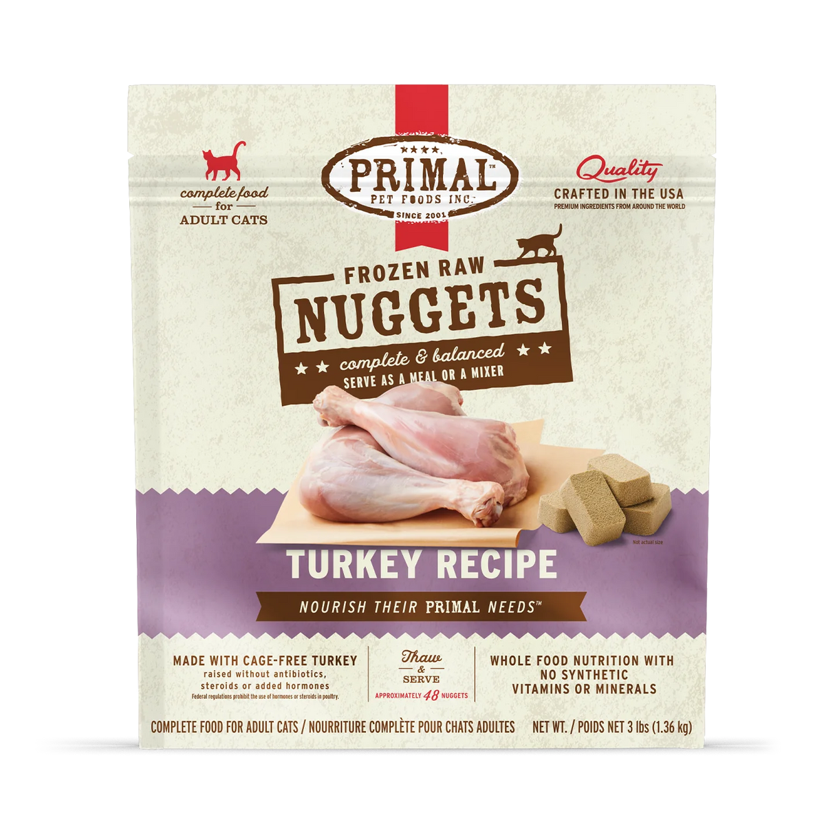 Primal Frozen Raw 3LB Nuggets Cat Food