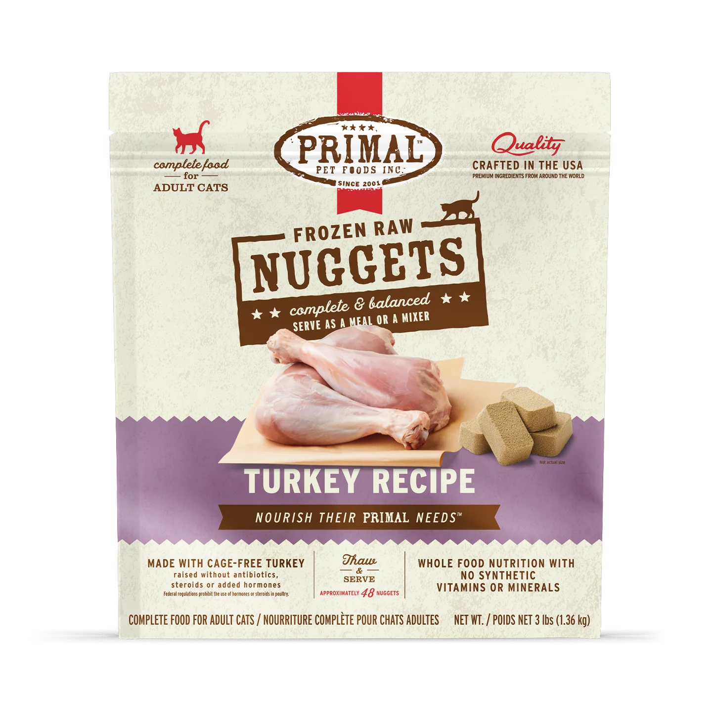 Primal Frozen Raw 3LB Nuggets Cat Food