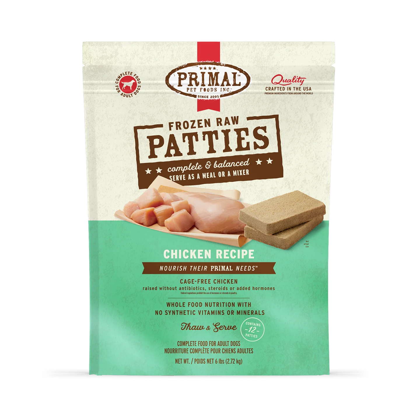 Primal Frozen Raw Dog Food Chicken Recipe