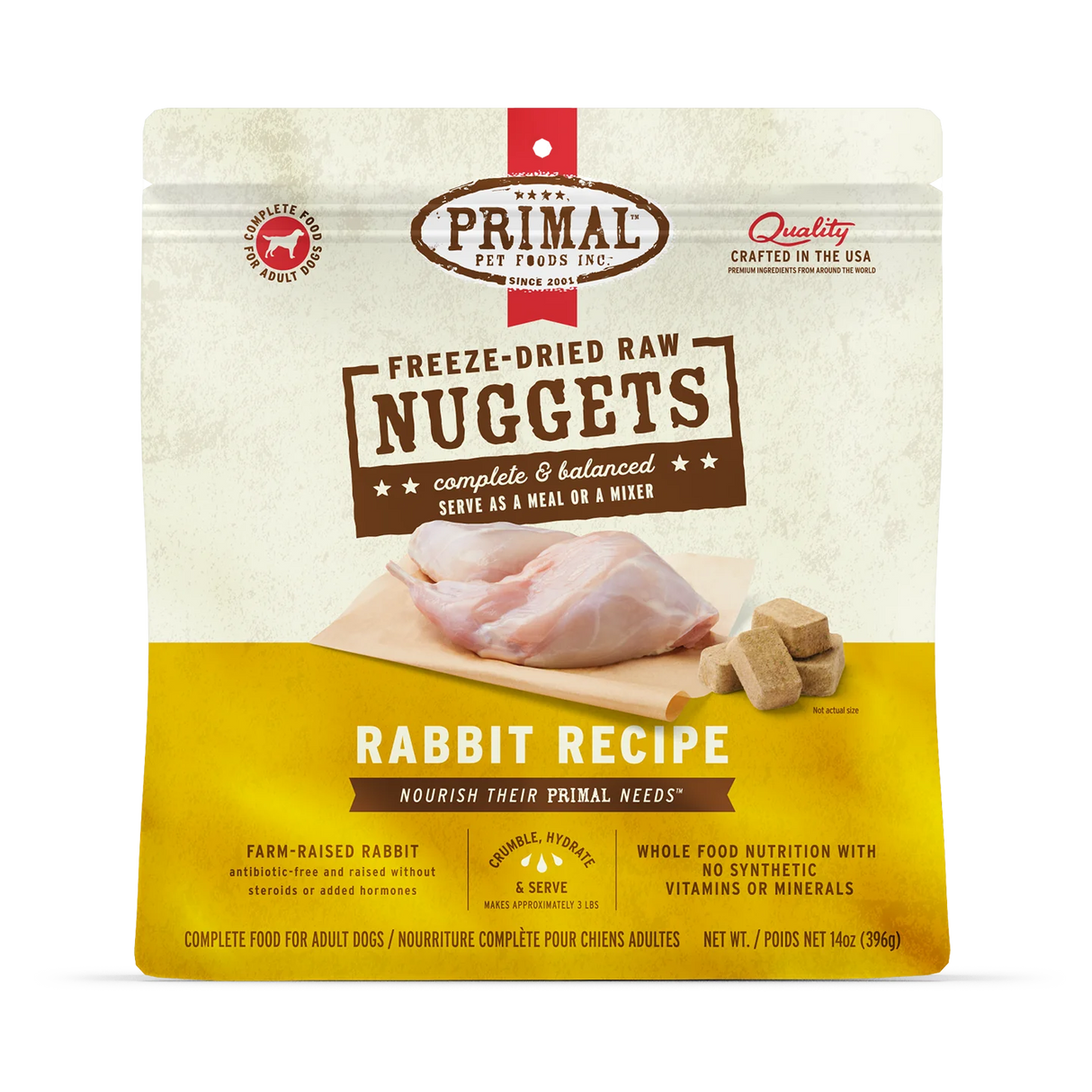 Primal Freeze-Dried Raw Nuggets Dog Food Rabbit Recipe