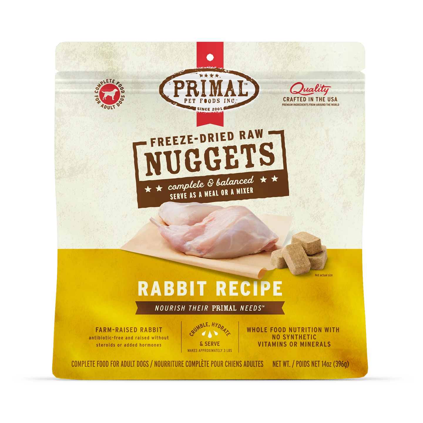 Primal Freeze-Dried Raw Nuggets Dog Food Rabbit Recipe