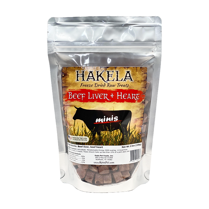 Hakela Beef Liver Treats With Heart for Dogs 3.50Z