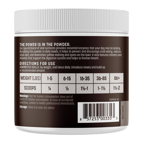 Earth Animal Apothecary Stop Eating Stool Coprophagia & Digestive Powder Supplement