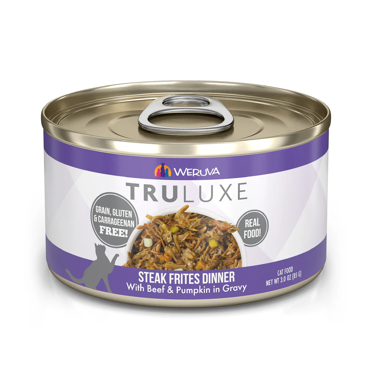 Weruva Truluxe Steak Frites Dinner for Cats Beef & Pumpkin in Gravy 3OZ