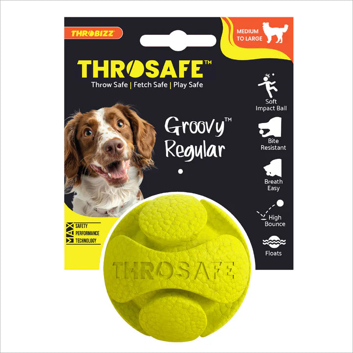 Throbizz Throsafe Groovy Ball Fetch Toy for Dogs