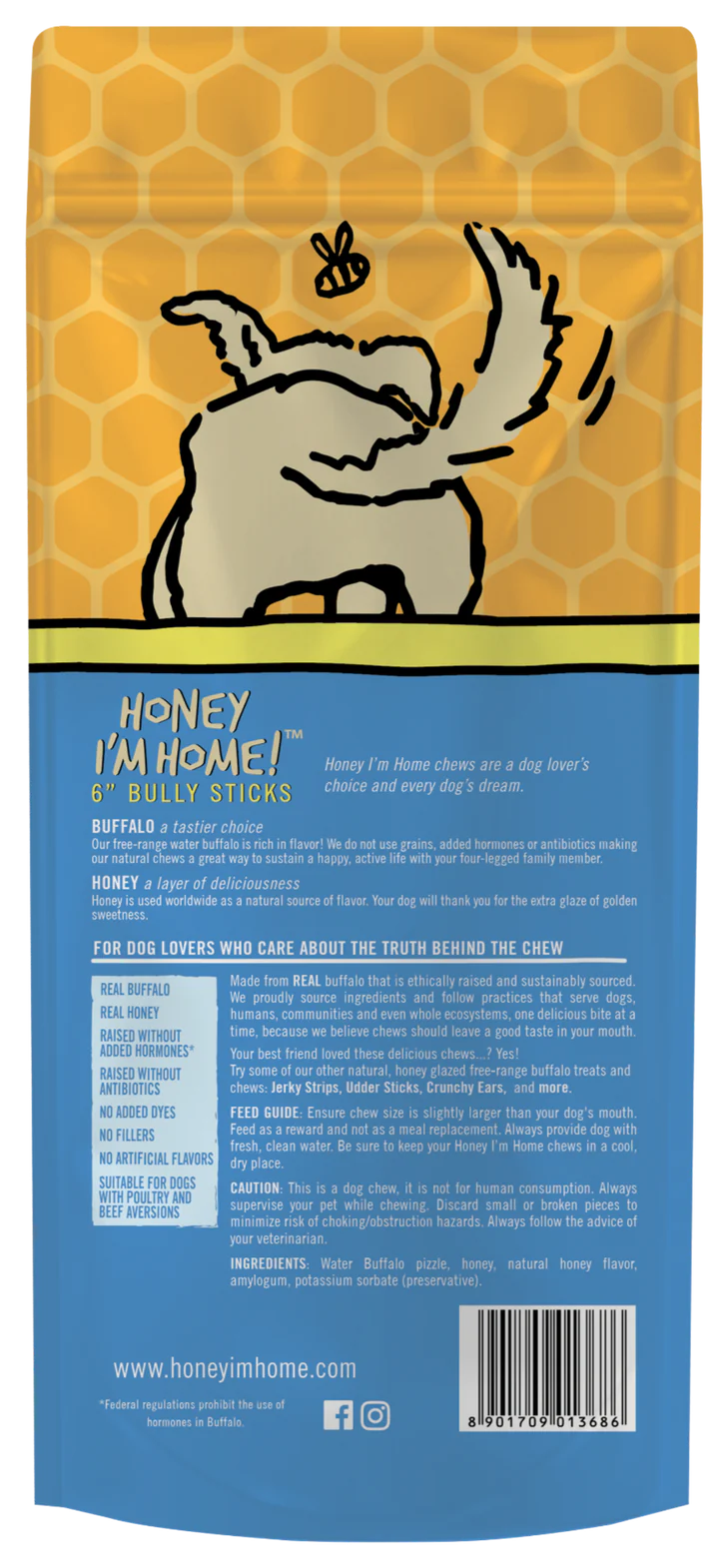 Honey I'm Home 6" Bully Stick 5PK