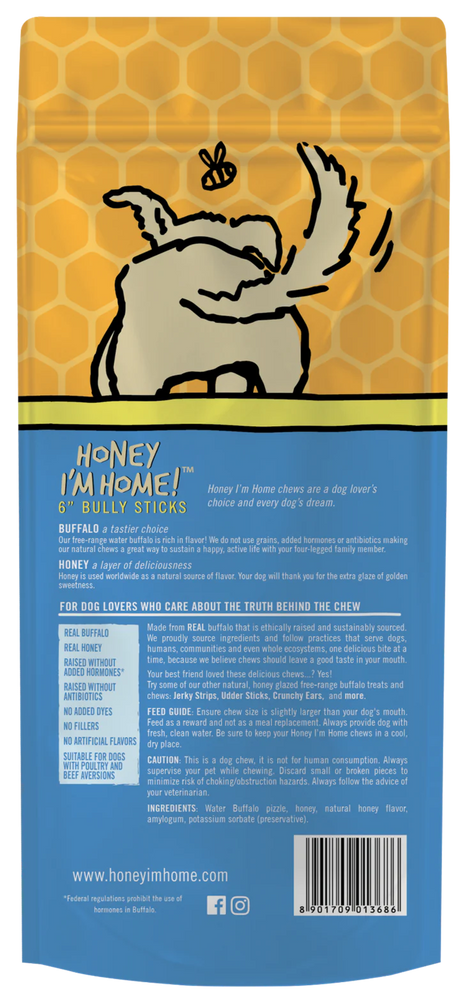 Honey I'm Home 6" Bully Stick 5PK