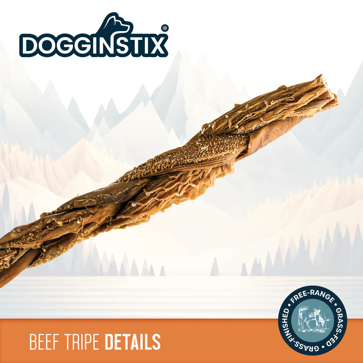 Dogginstix 24" Braided Beef Tripe Stick