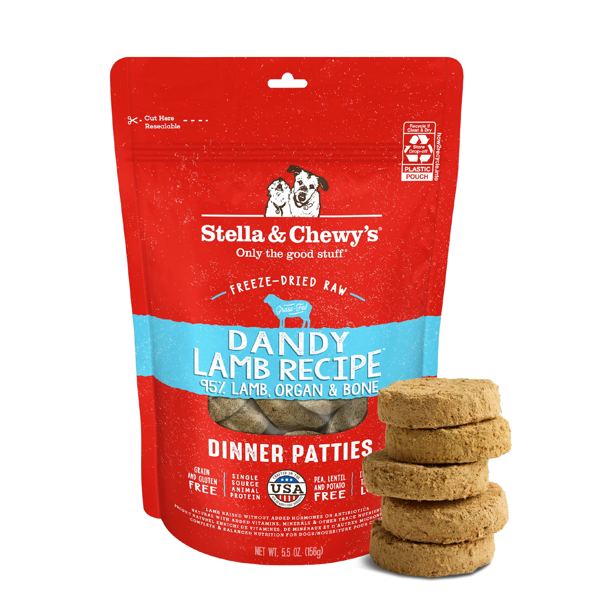 Stella & Chewy's Dandy Lamb Freeze-Dried Raw Dinner Patties