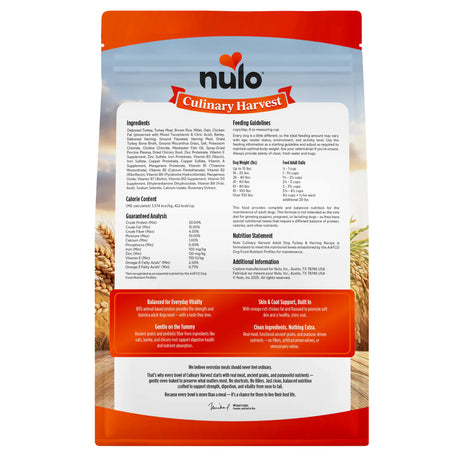 Nulo Culinary Harvest Adult Turkey and Herring Dry Dog Food