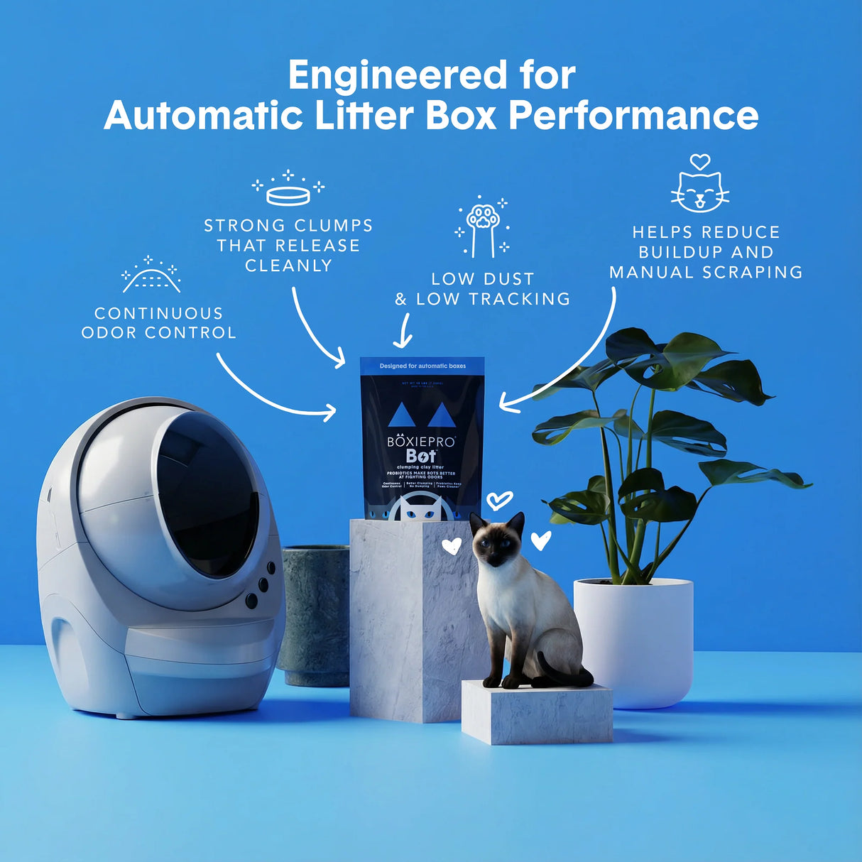 BoxiePro® Bot™ Clumping Clay Cat Litter