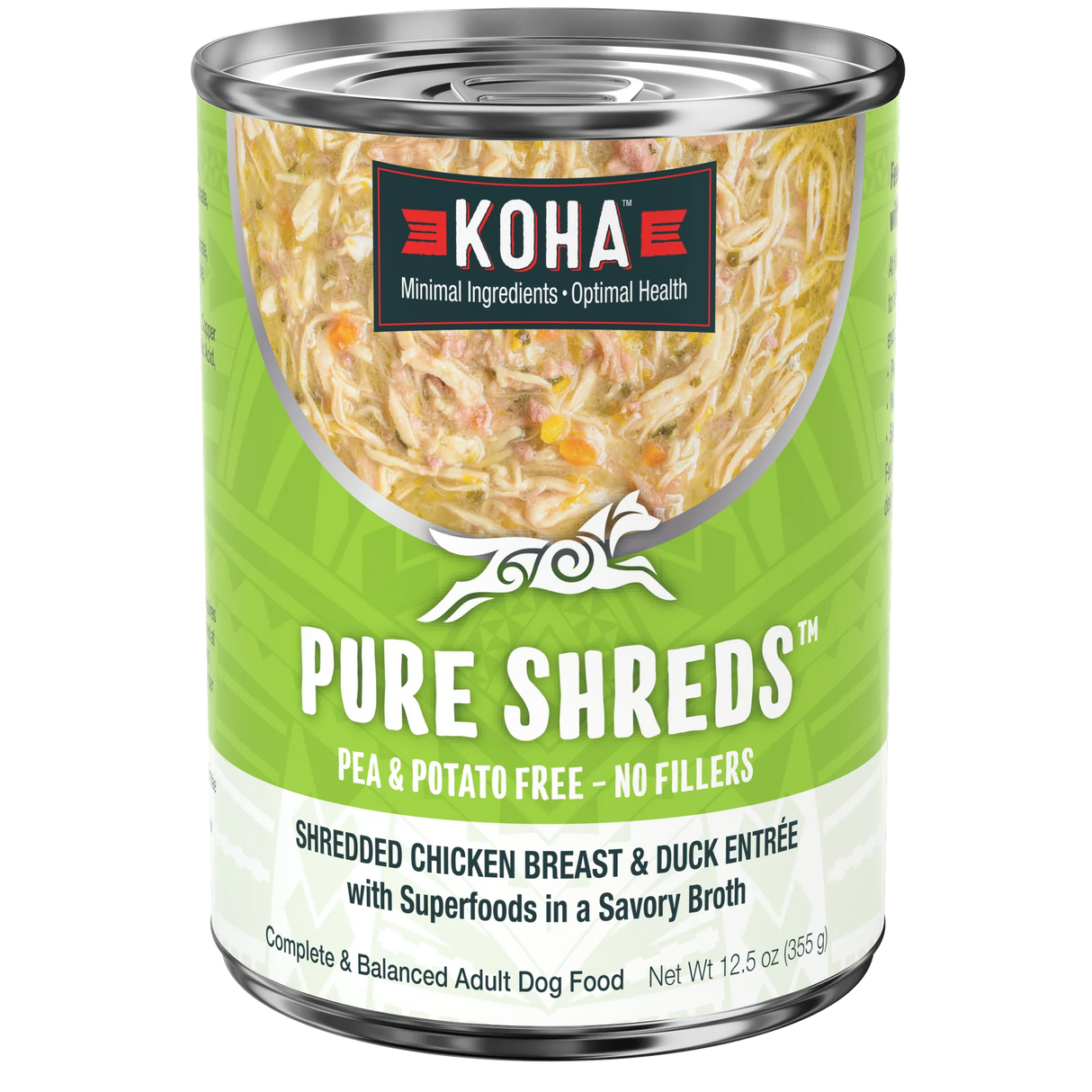 KOHA Pure Shreds Shredded Chicken Breast & Duck Entrée for Dogs 12.5OZ