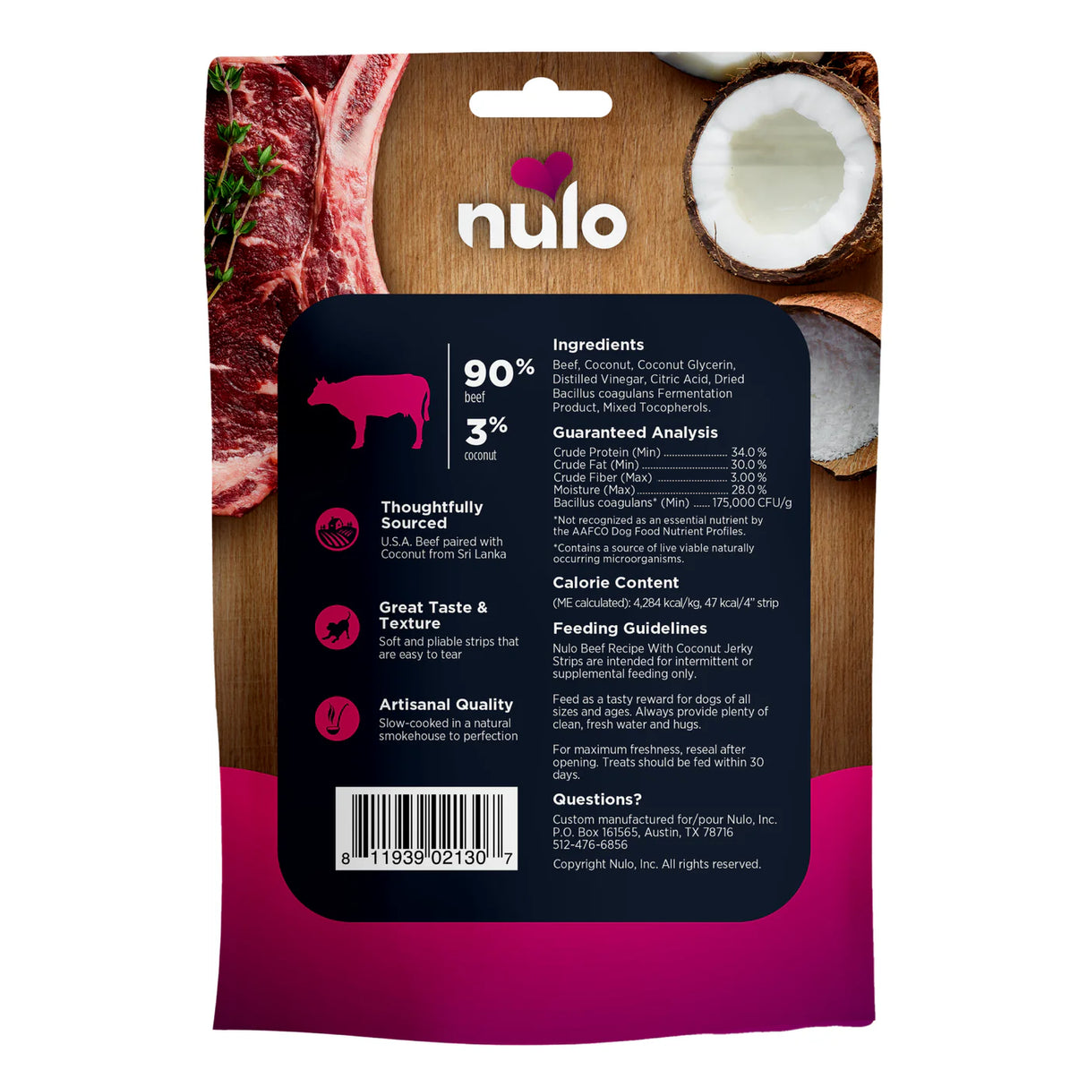 Nulo Freestyle Jerky Beef and Coconut Recipe Dog Treats