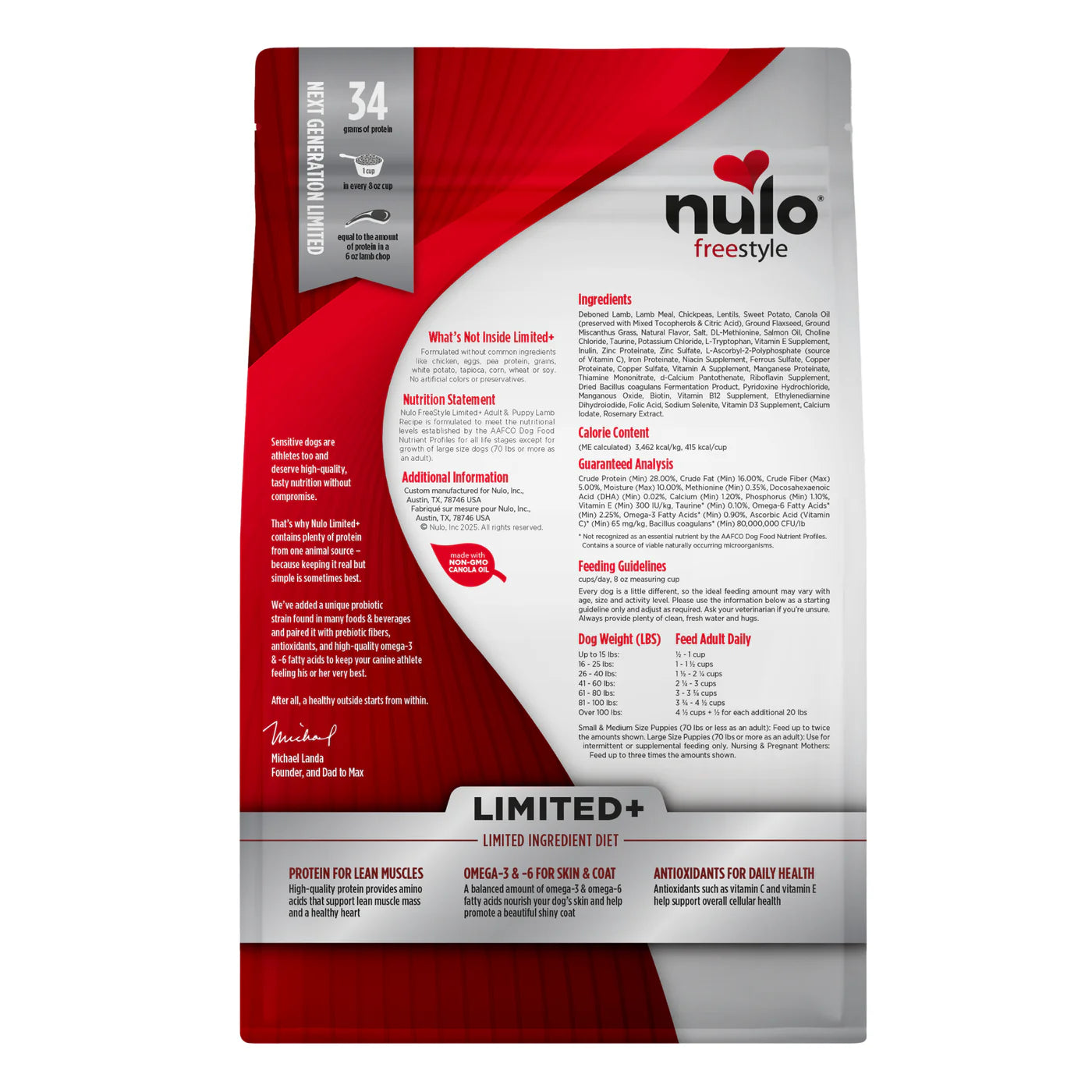 Nulo FreeStyle Limited+ Adult and Puppy Lamb Recipe Dry Dog Food