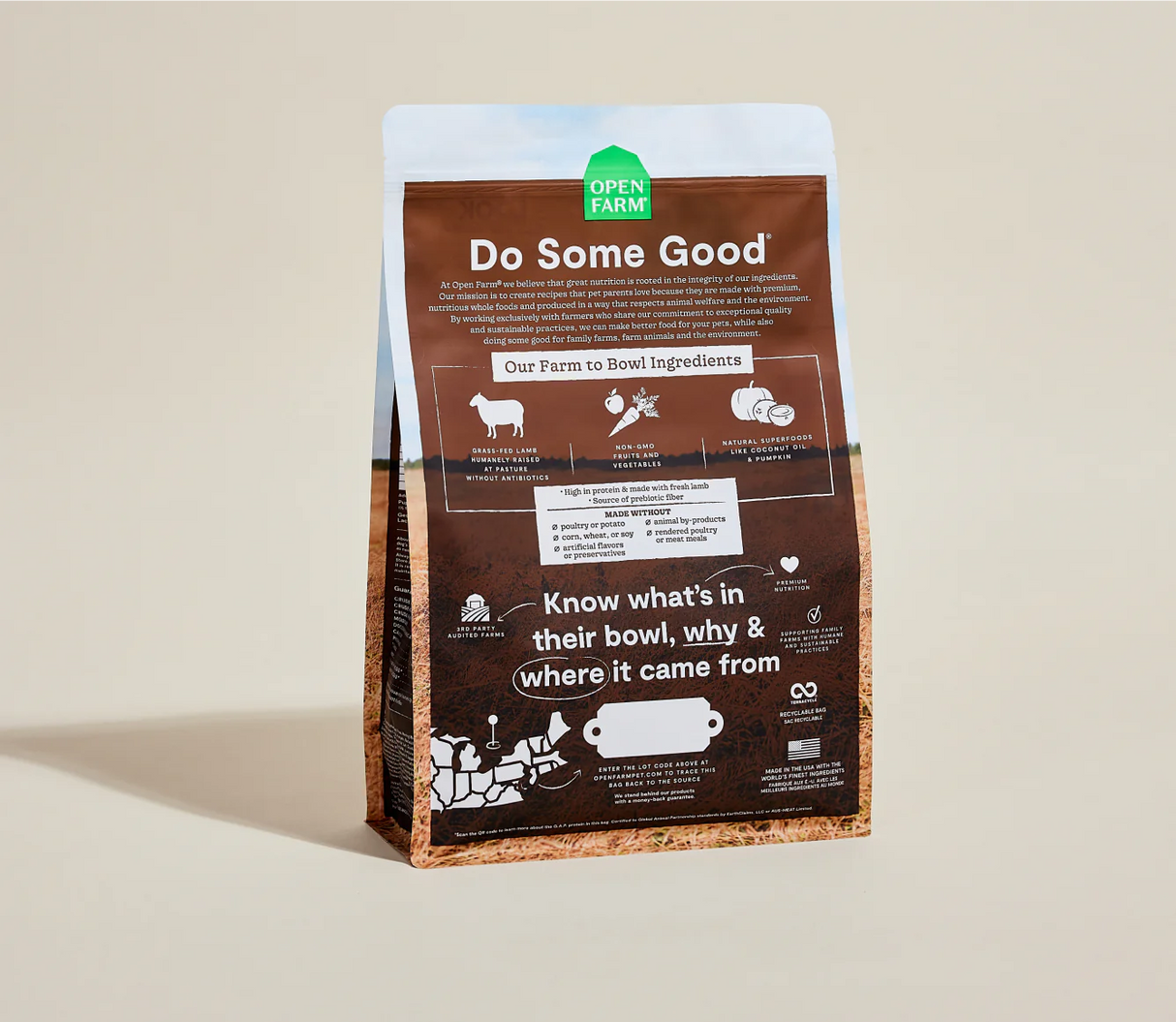 OPEN FARM Pasture-Raised Lamb Grain-Free Dog Kibble