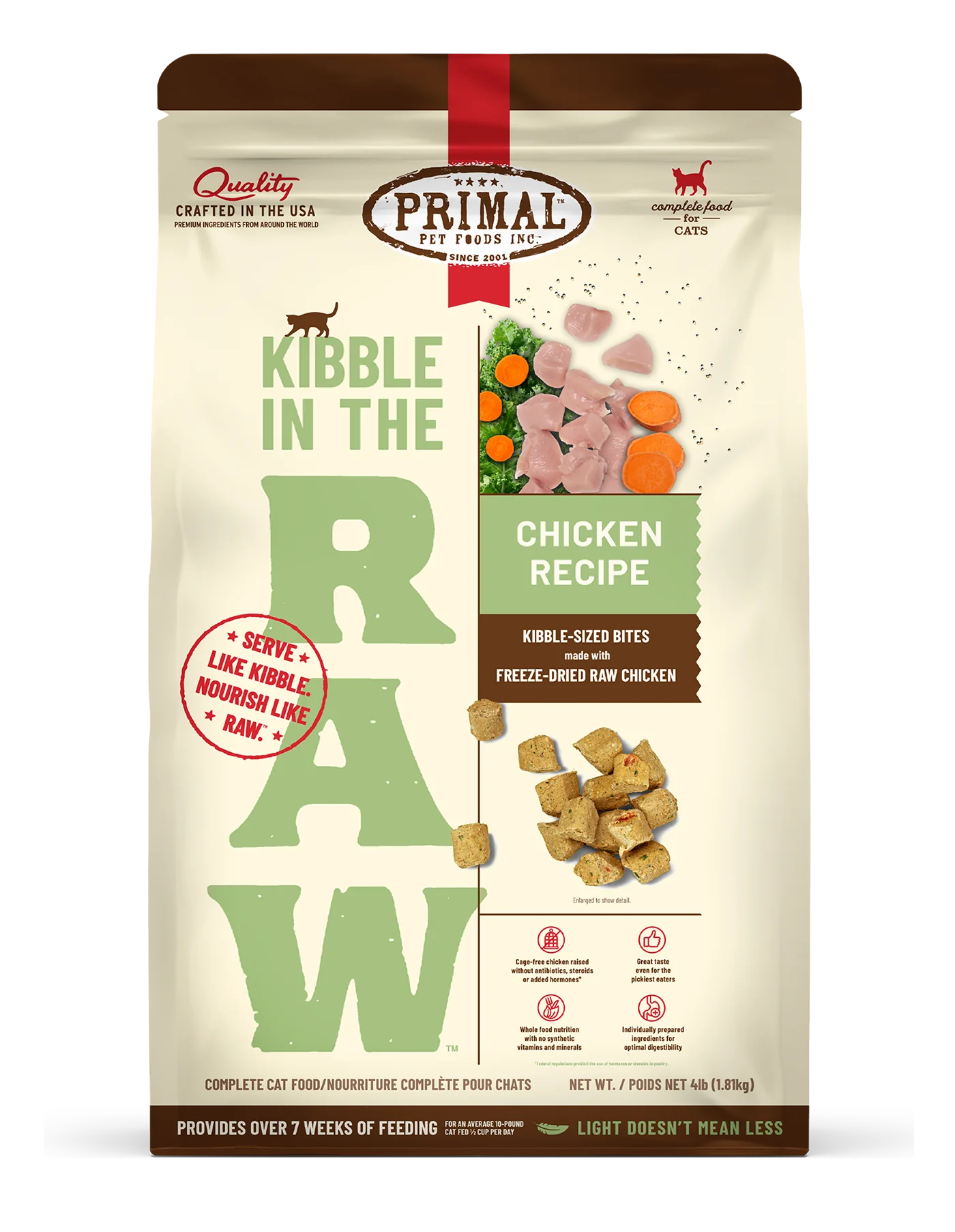 Primal Kibble in the Raw Chicken Recipe Cat Food