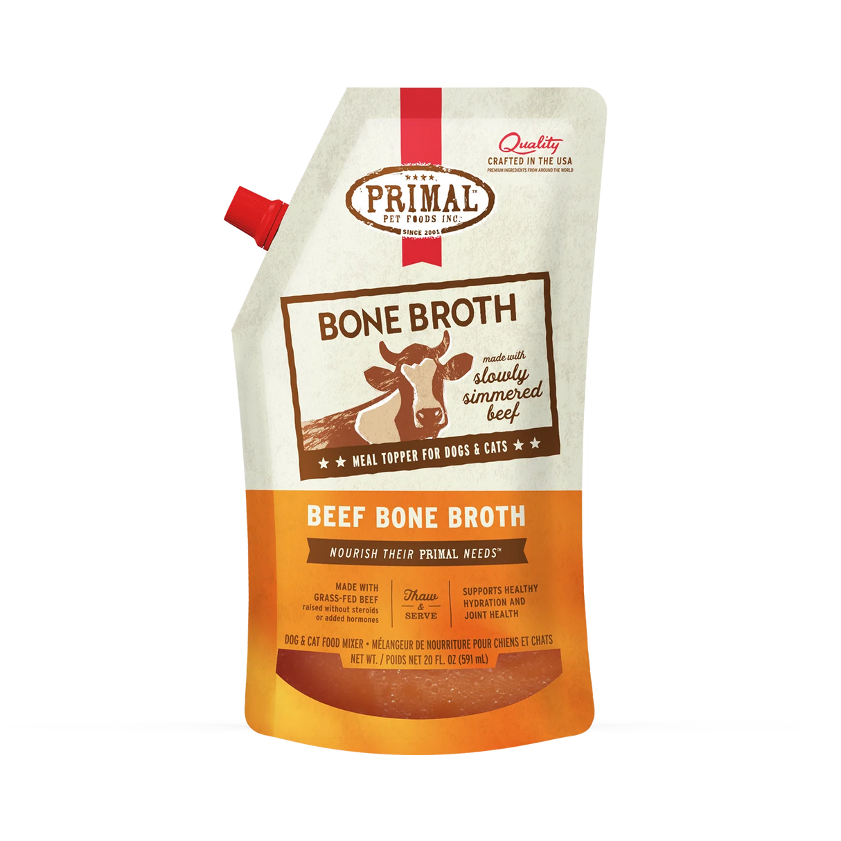 Primal Bone Broth for Cats and Dogs Beef Recipe