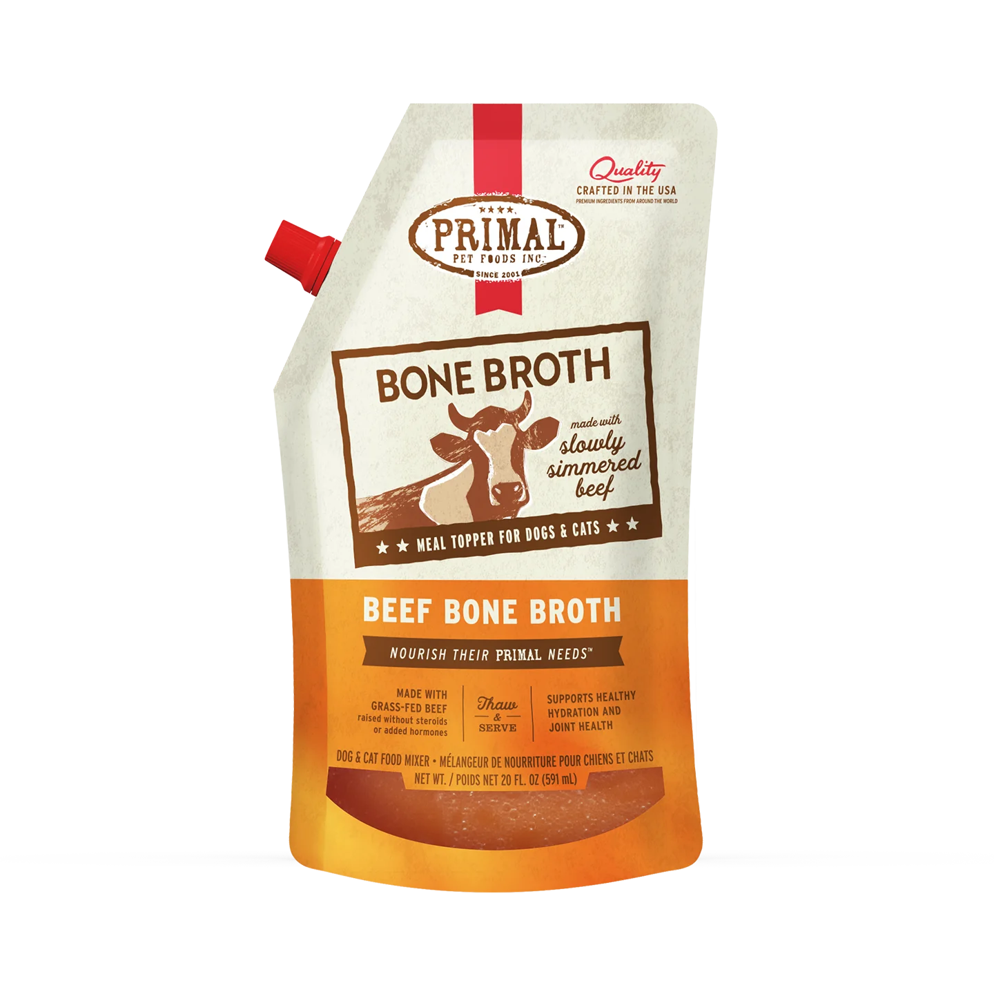 Primal Bone Broth for Cats and Dogs Beef Recipe