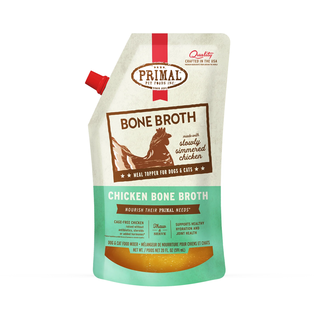 Primal Bone Broth for Cats and Dogs Chicken Recipe