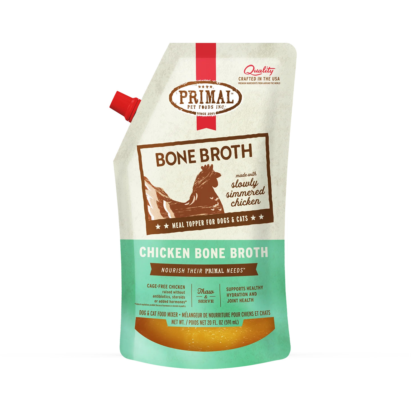 Primal Bone Broth for Cats and Dogs Chicken Recipe