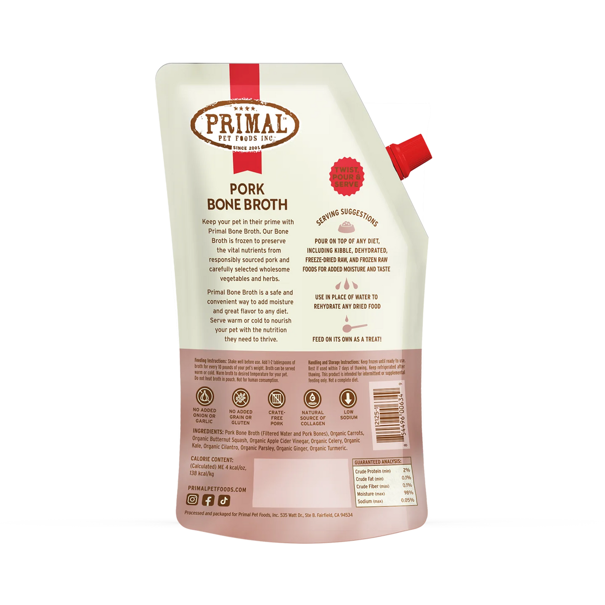 Primal Bone Broth for Cats and Dogs Pork Recipe