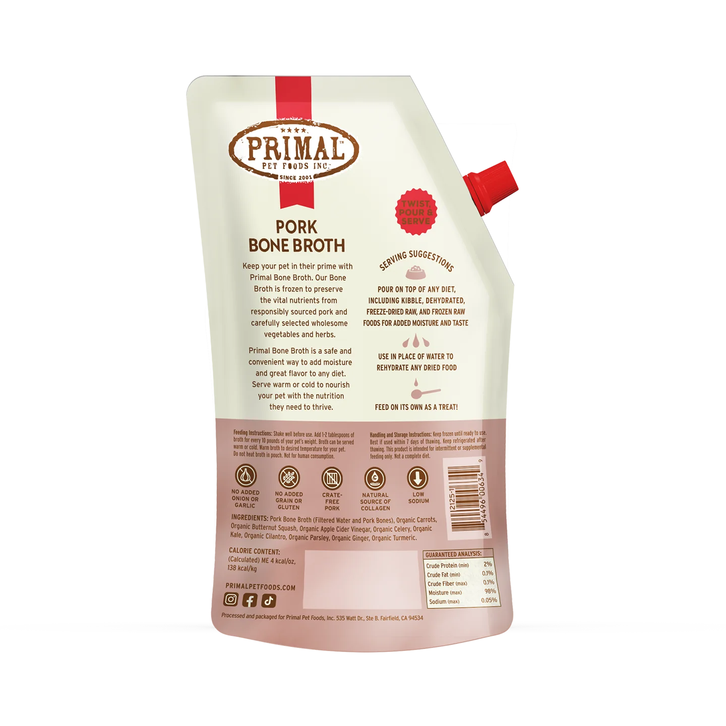 Primal Bone Broth for Cats and Dogs Pork Recipe