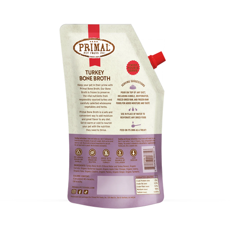 Primal Bone Broth for Cats and Dogs Turkey Recipe