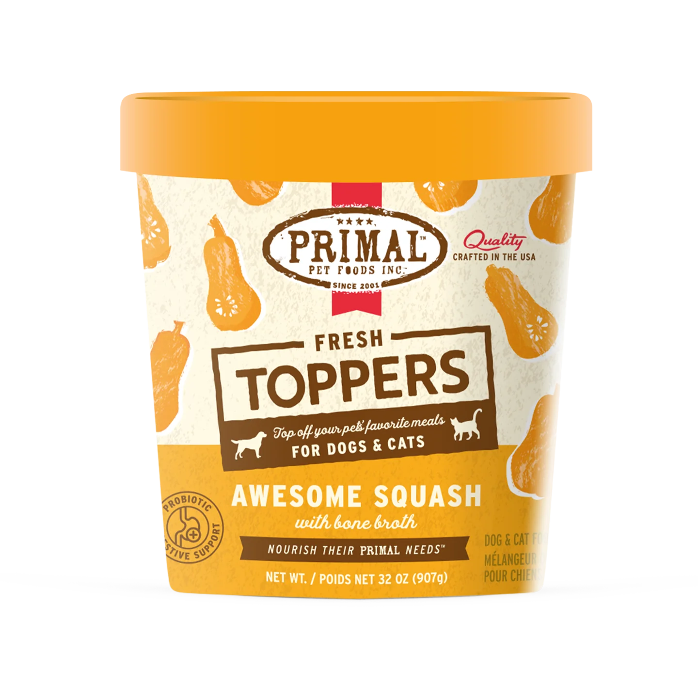 Primal Fresh Toppers for Cat & Dog Food Awesome Squash Recipe 16OZ