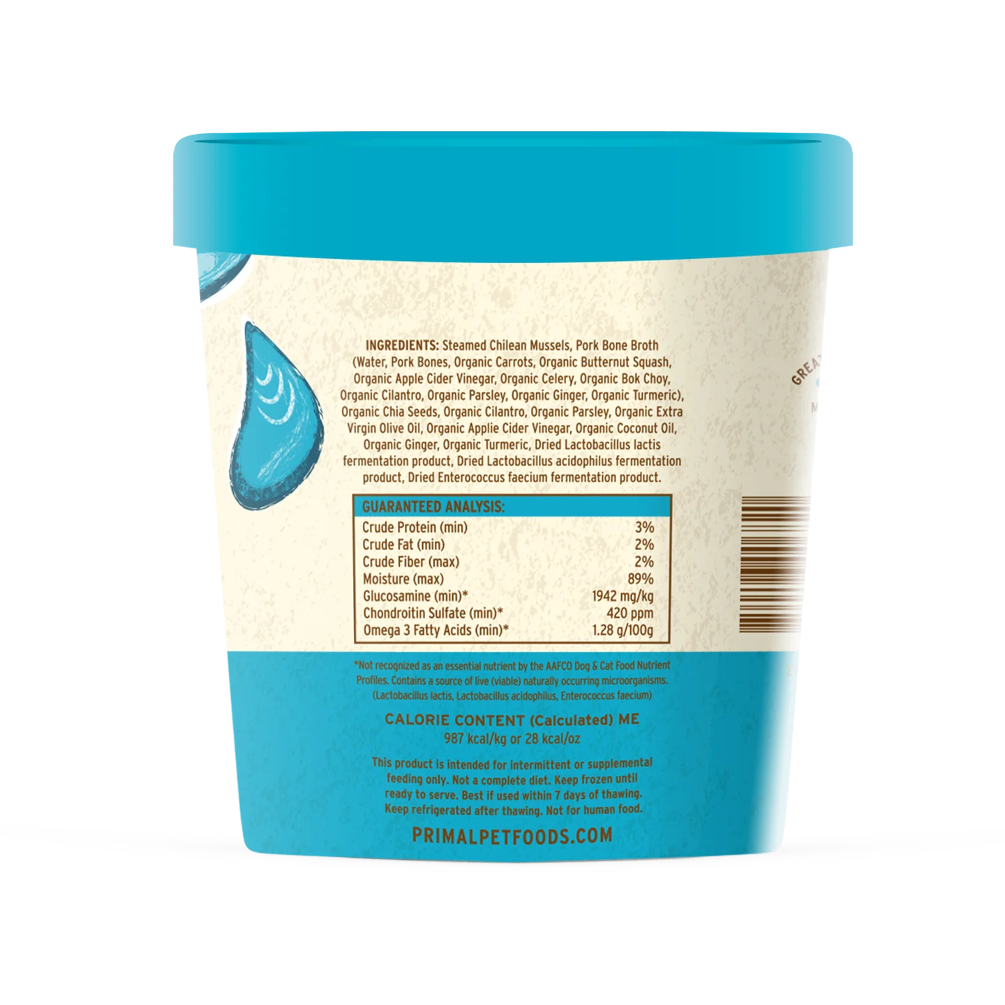 Primal Fresh Toppers for Cat & Dog Food Omega Mussels Recipe 16OZ