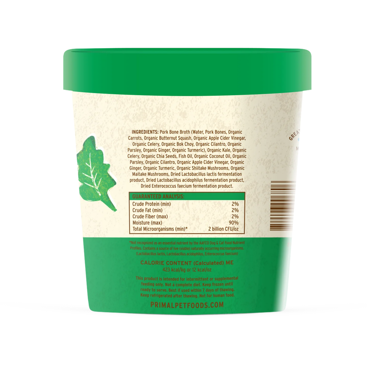 Primal Fresh Toppers for Cat & Dog Food Power Greens Recipe 16OZ