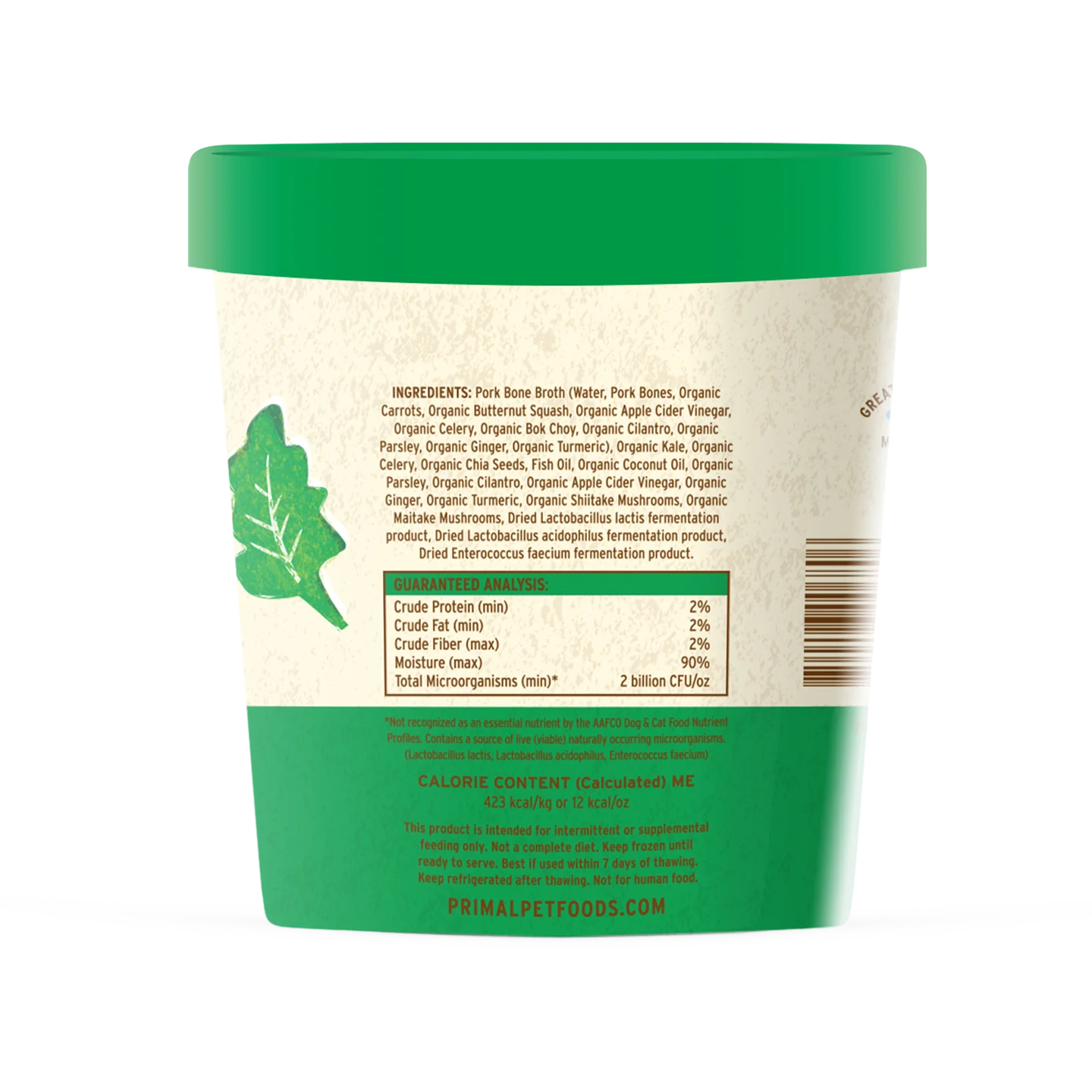 Primal Fresh Toppers for Cat & Dog Food Power Greens Recipe 16OZ