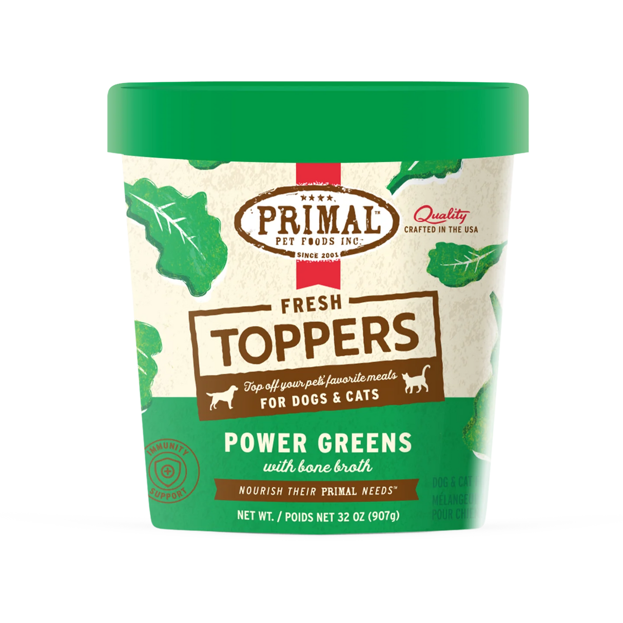 Primal Fresh Toppers for Cat & Dog Food Power Greens Recipe 16OZ
