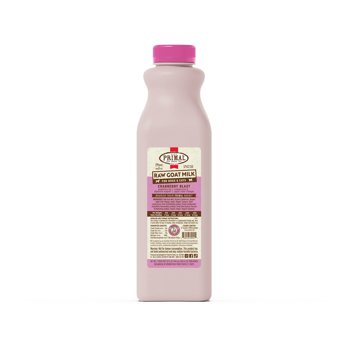 Primal Frozen Raw Goat Milk