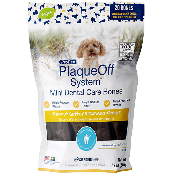 ProDen PlaqueOff System Mini Dental Bone Peanut Butter & Banana Dog Treats