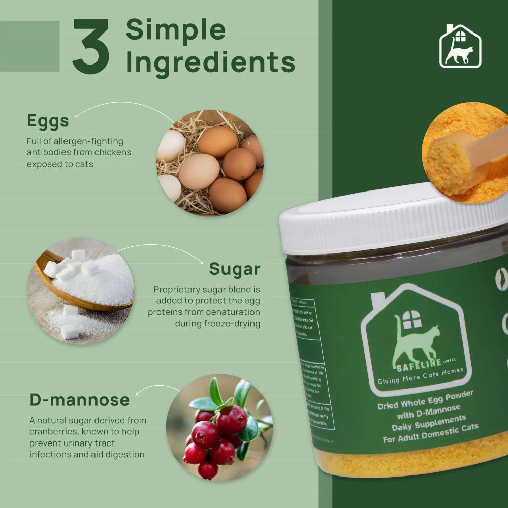 Safeline Allergy Reducing Dried Egg Powder for Cats