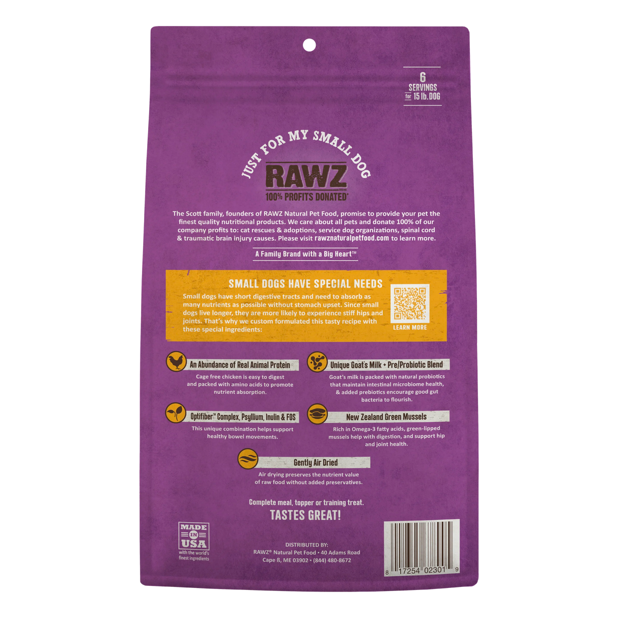Rawz Air Dried "Just For My Small Dog" Chicken Recipe Dog Food