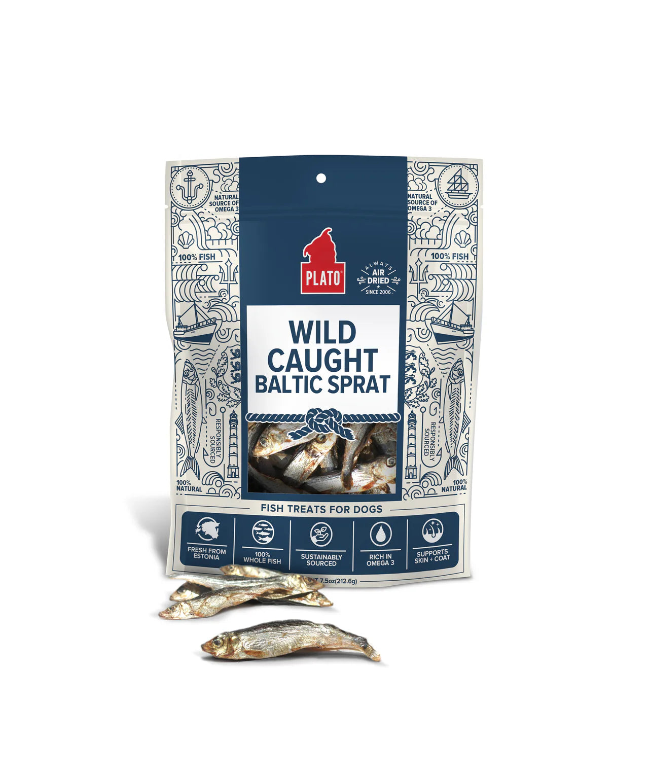 Plato Wild Caught Baltic Sprat Fish Dog Treats