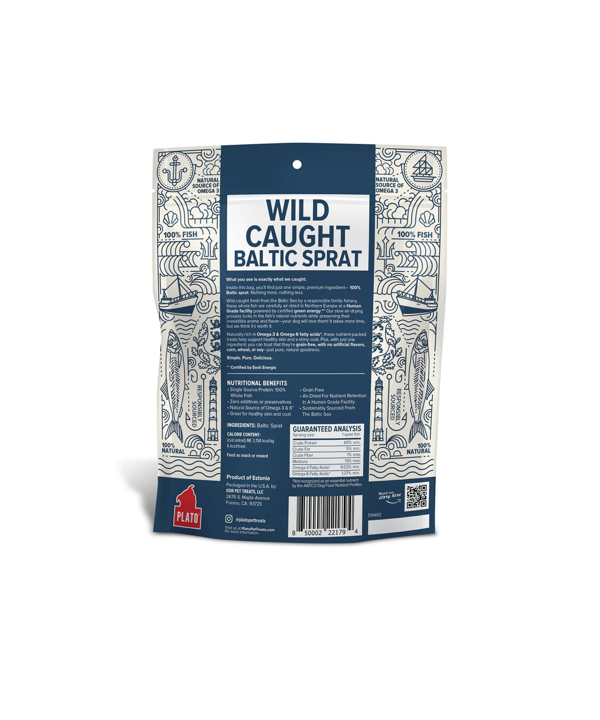 Plato Wild Caught Baltic Sprat Fish Dog Treats