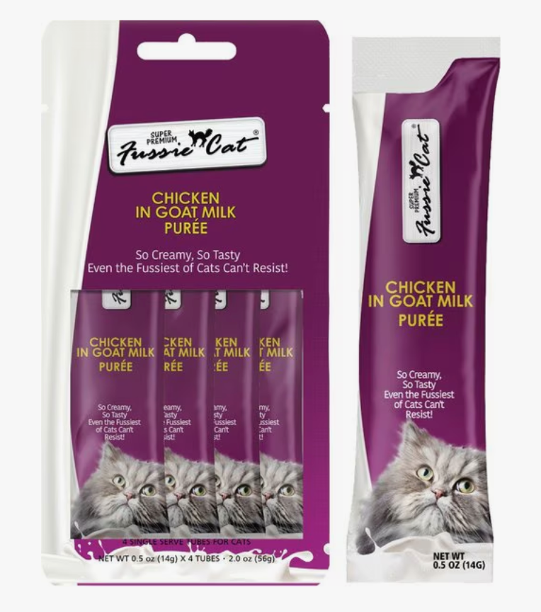 Fussie Cat Chicken in Goat Milk Purée 4PK