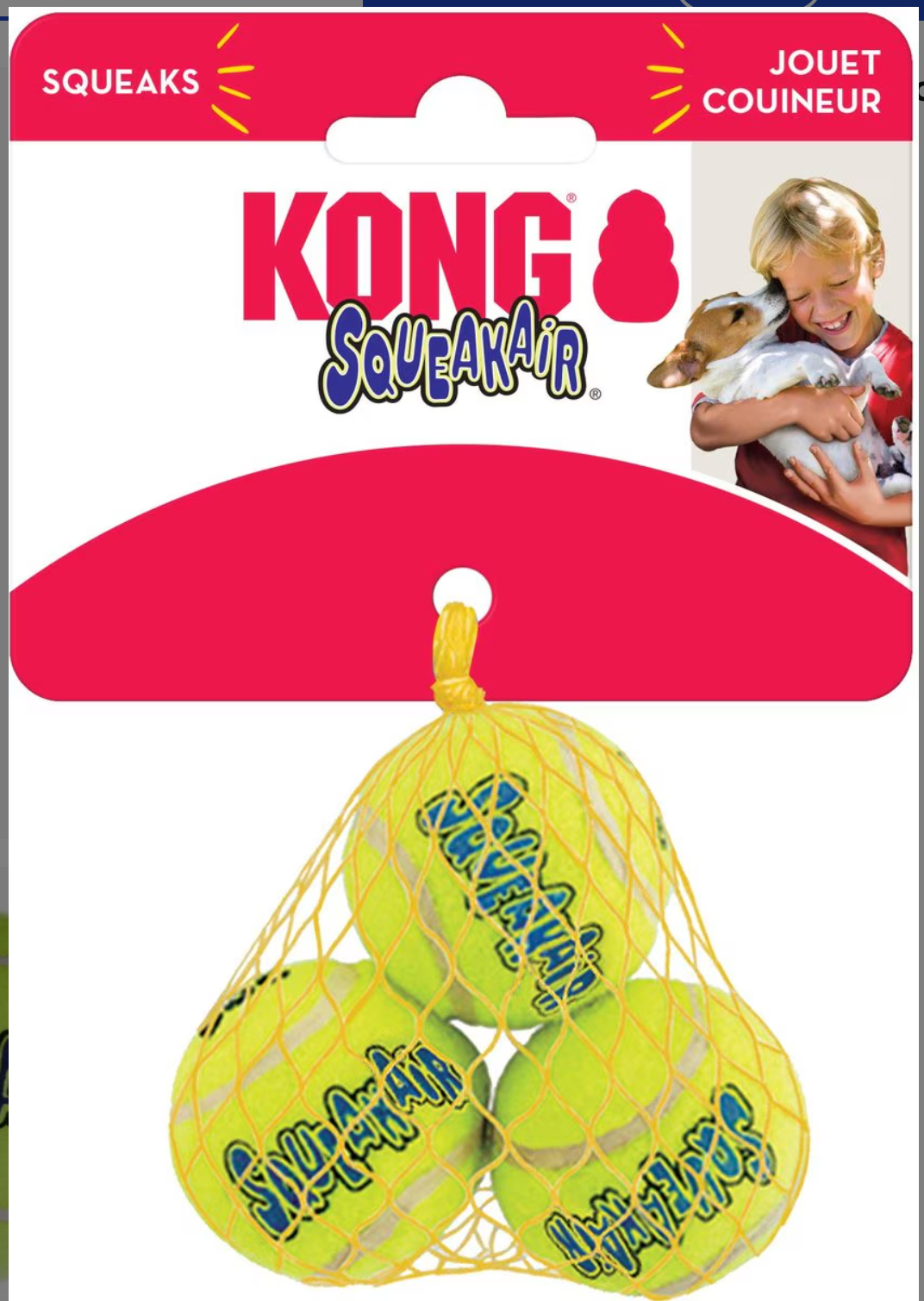 KONG Air Dog Squeaker Tennis Ball Small 3PK