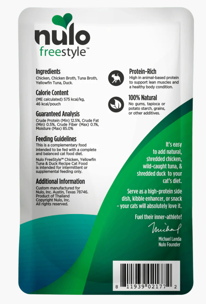 Nulo FreeStyle Chicken, Yellowfin Tuna & Duck In Broth Recipe 3OZ