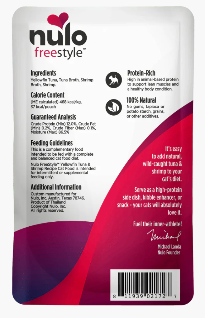 Nulo FreeStyle Yellowfin Tuna & Shrimp In Broth Recipe 2.8OZ