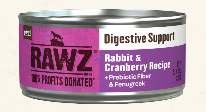 RAWZ Digestive Support Rabbit & Cranberry Cat Food 5.5OZ