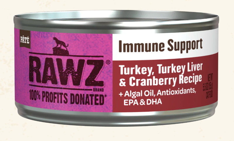 RAWZ Immune Support Turkey, Turkey Liver & Cranberry Recipe Cat Food 5.5OZ