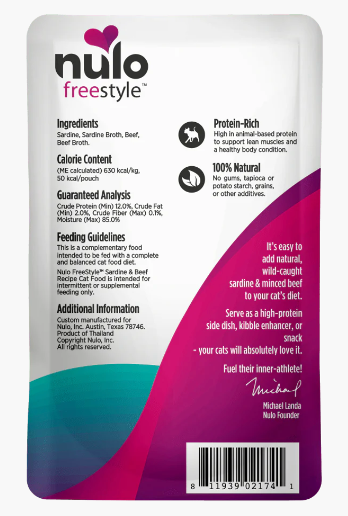 Nulo FreeStyle Sardine & Beef In Broth Recipe 2.8OZ